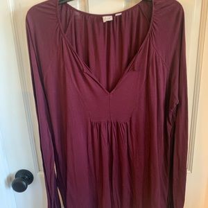 Gap Long Sleeve Maroon Top
